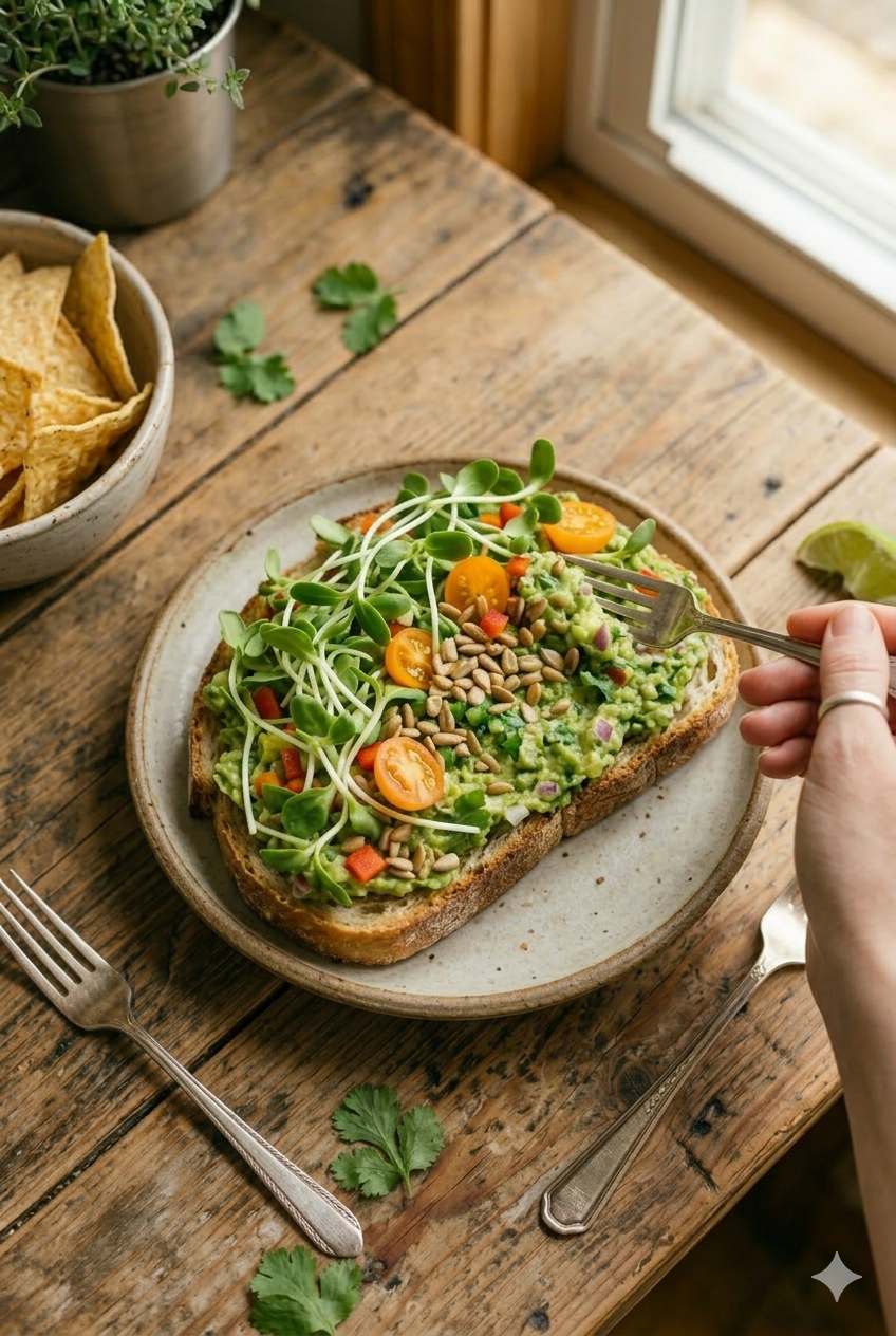 Hotcakes con microgreens