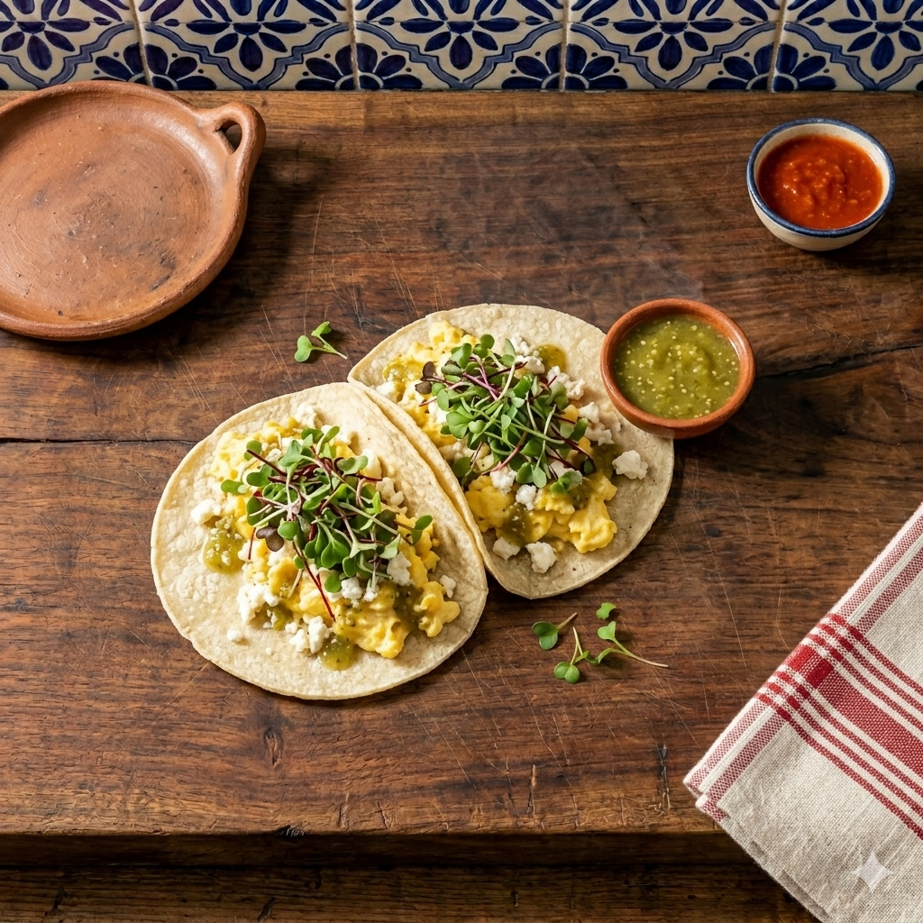 Tacos de huevo con Spicy Mix