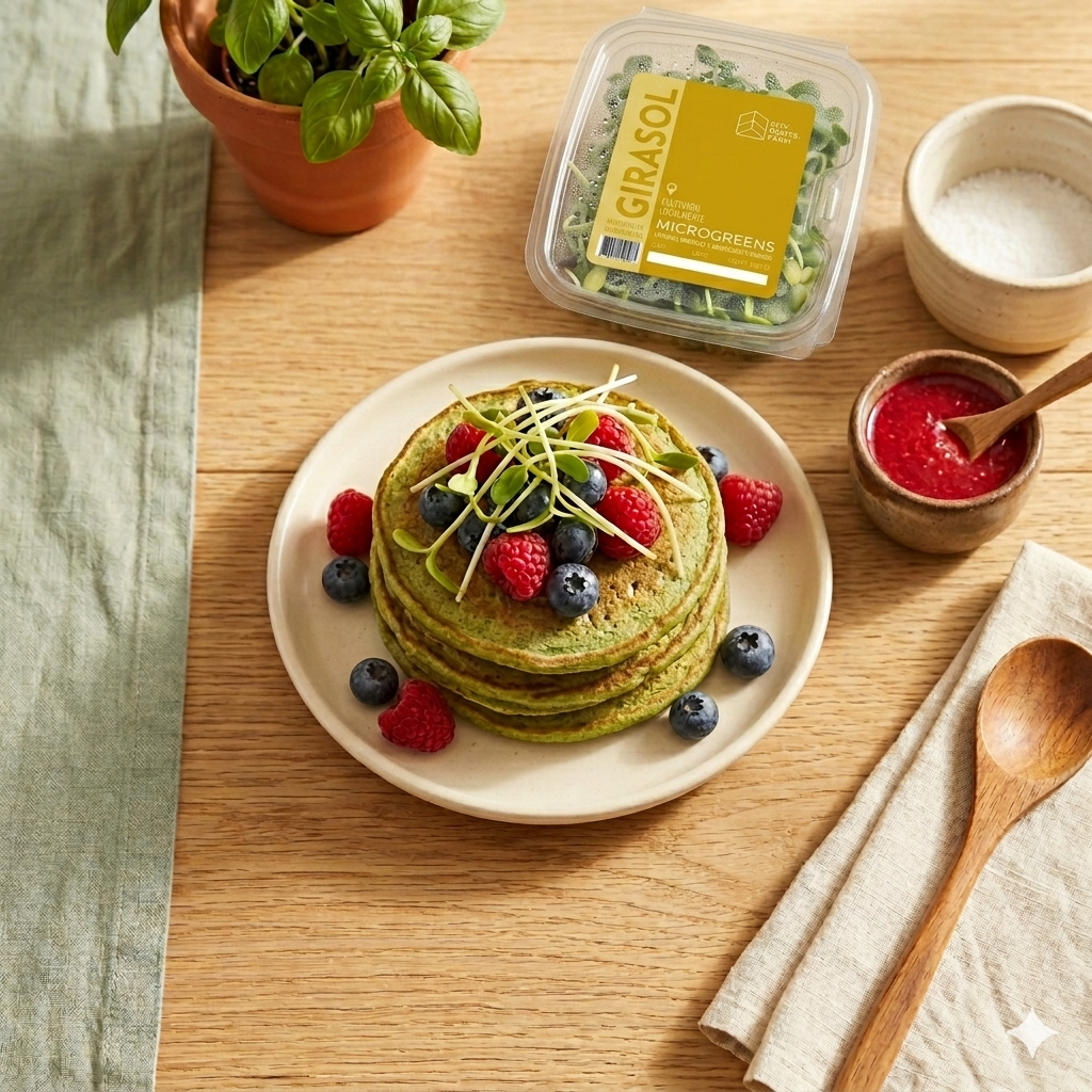 Hotcakes verdes con Girasol