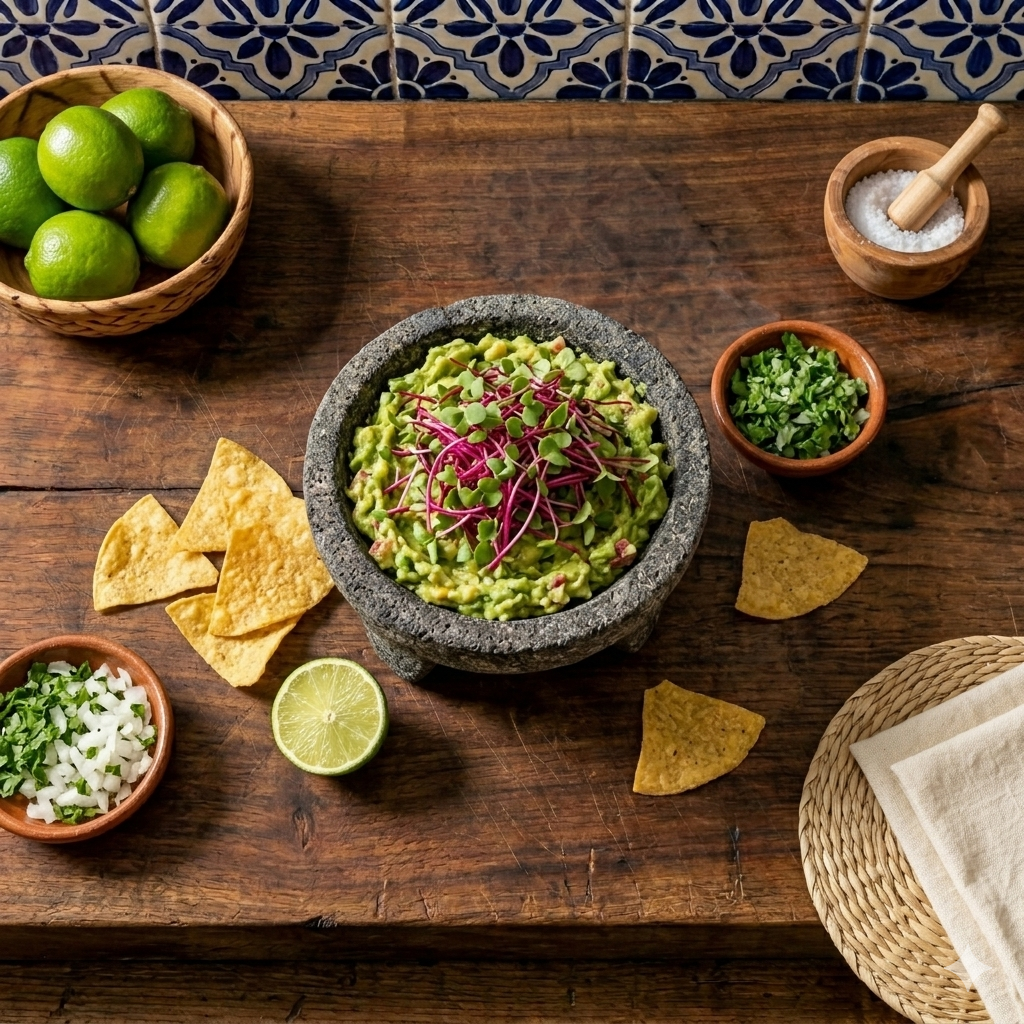 Guacamole con micro Rábano