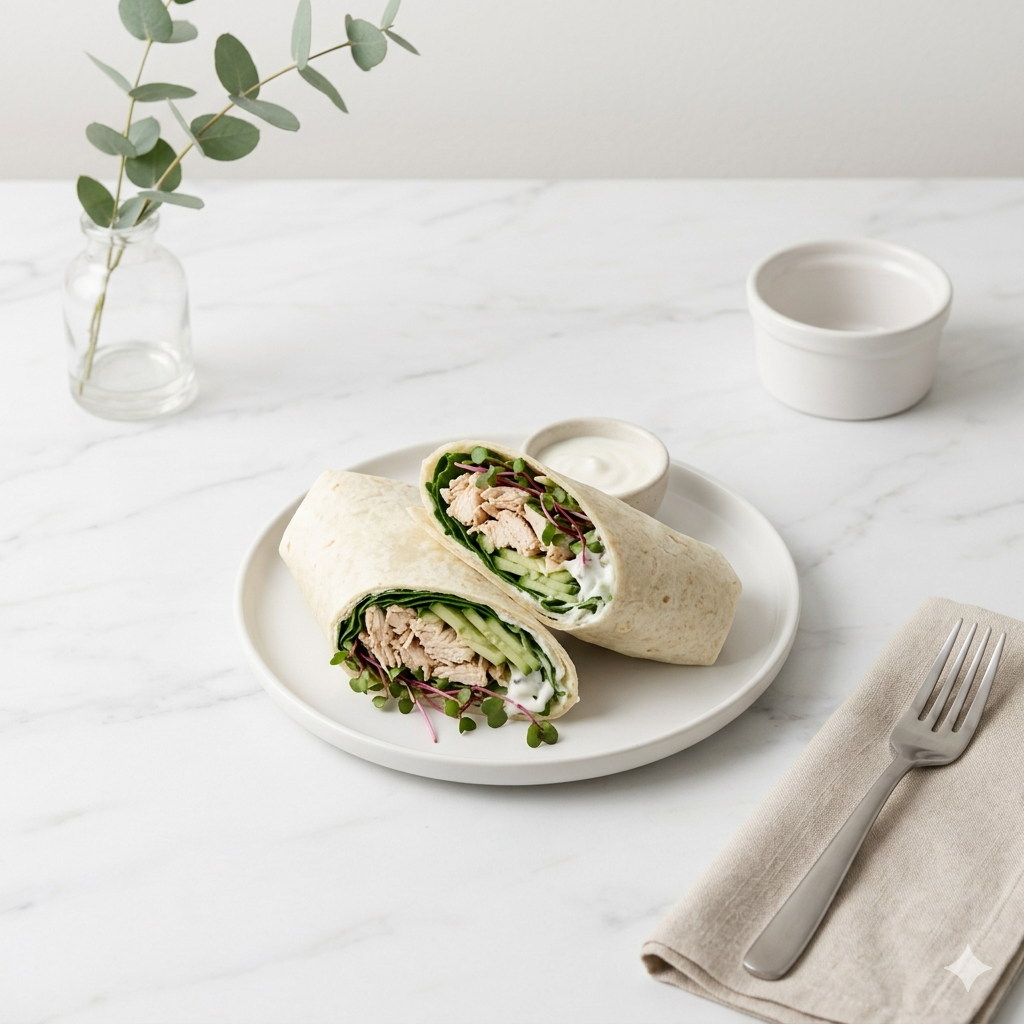 Wrap de pollo con Rábano
